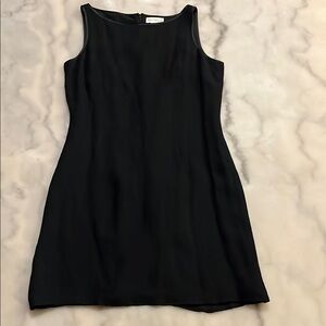 Ann Taylor Black Sheath Mini Dress Scoop Neck